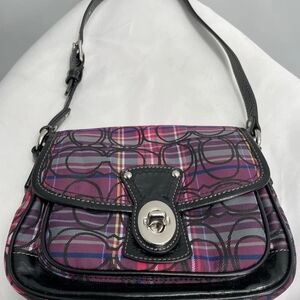 Plaid Pink and Black Women's Shoulder Bag
